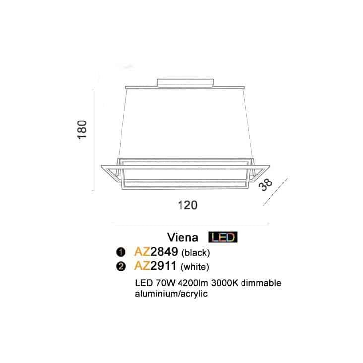 Lampa wisząca RING VIENA czarna AZ2849 - Azzardo - obrazek 3
