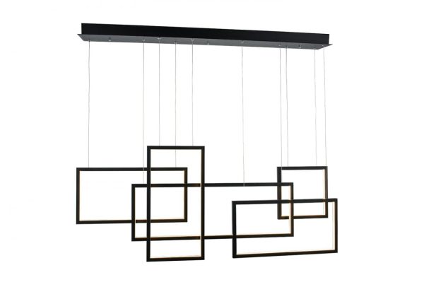 Lampa wisząca do salonu RING QUADRATUS czarna AZ2850 - Azzardo