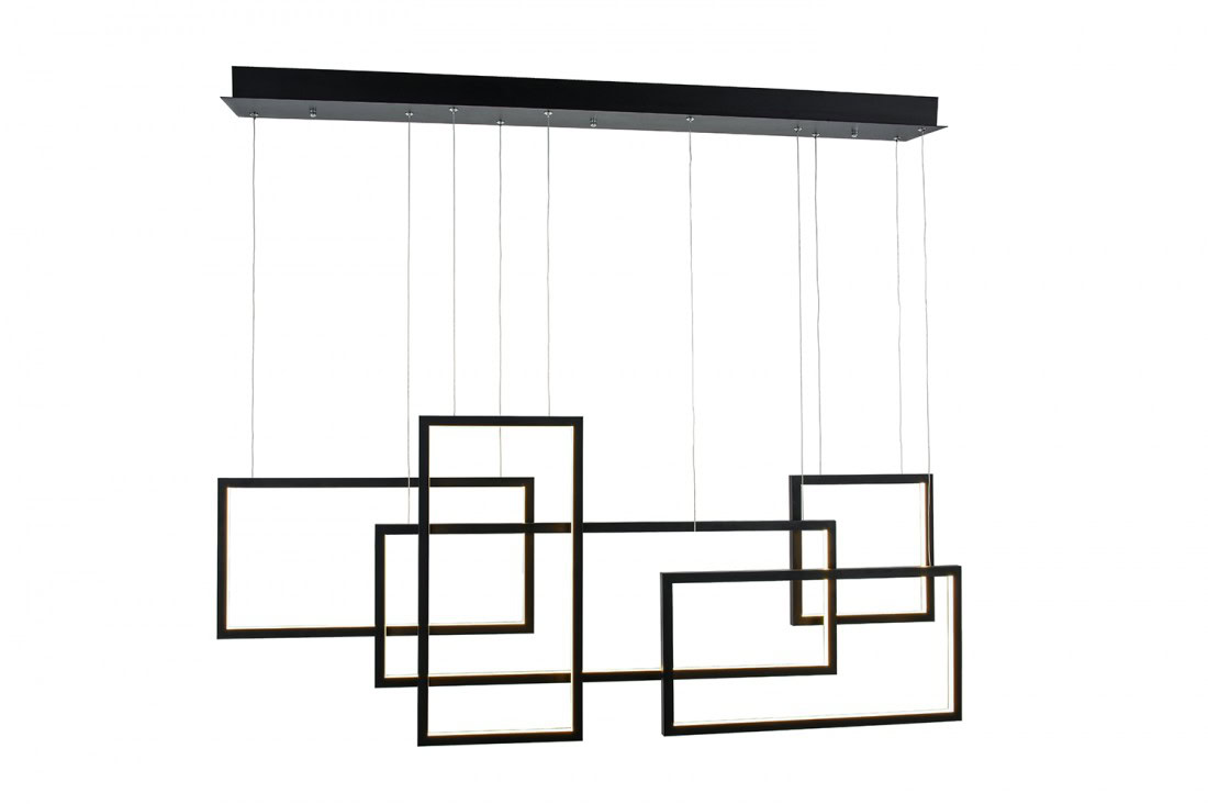 Lampa wisząca do salonu RING QUADRATUS czarna AZ2850 - Azzardo