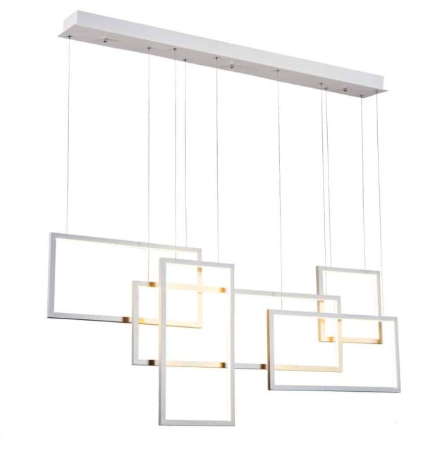 Lampa wisząca do salonu RING QUADRATUS biała AZ2851 - Azzardo
