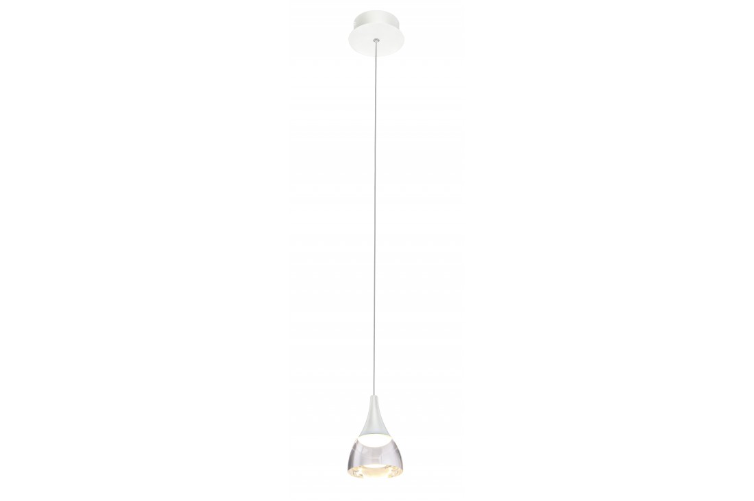Lampa wisząca smukła z szklanym kloszem DALMATIA 1 biała AZ2909 - Azzardo