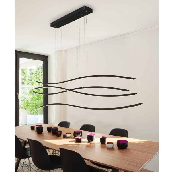 Lampa wisząca nowoczesna WAVES czarna AZ2912 - Azzardo