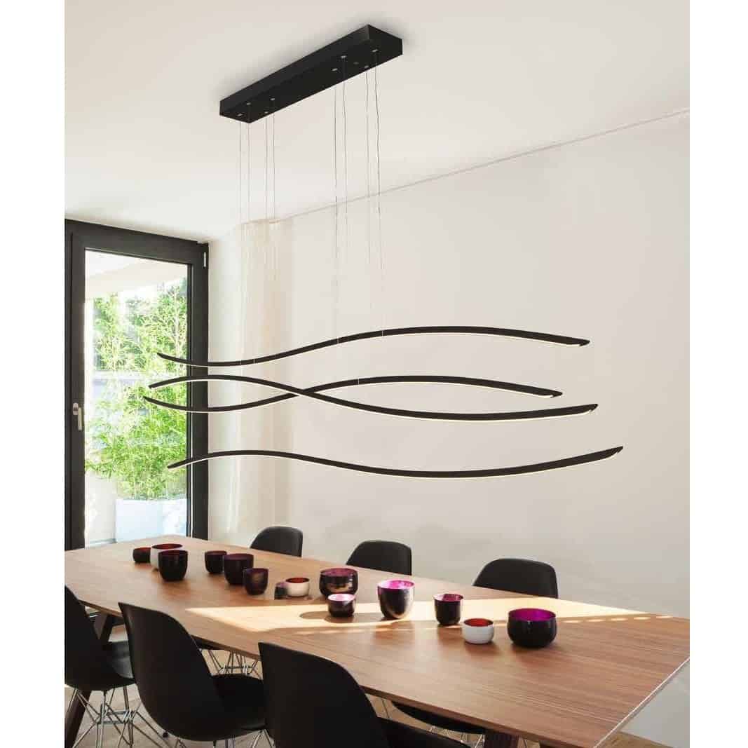 Lampa wisząca nowoczesna WAVES czarna AZ2912 - Azzardo