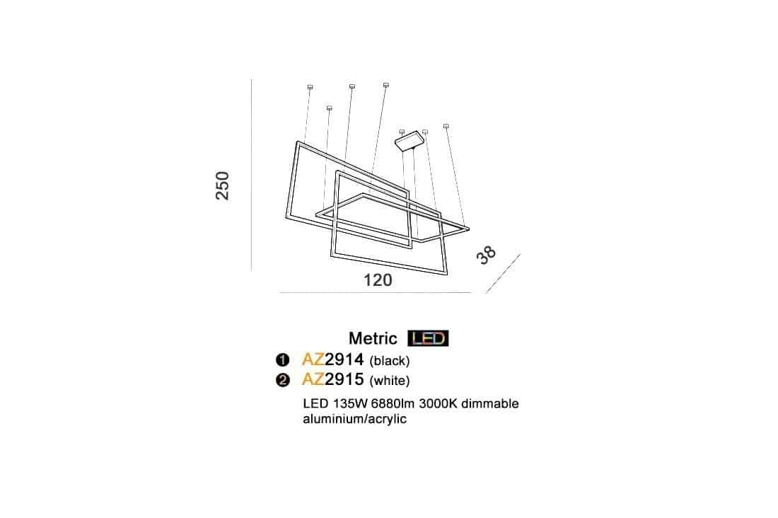 Lampa wisząca designerska RING METRIC biała AZ2915 - Azzardo - obrazek 2