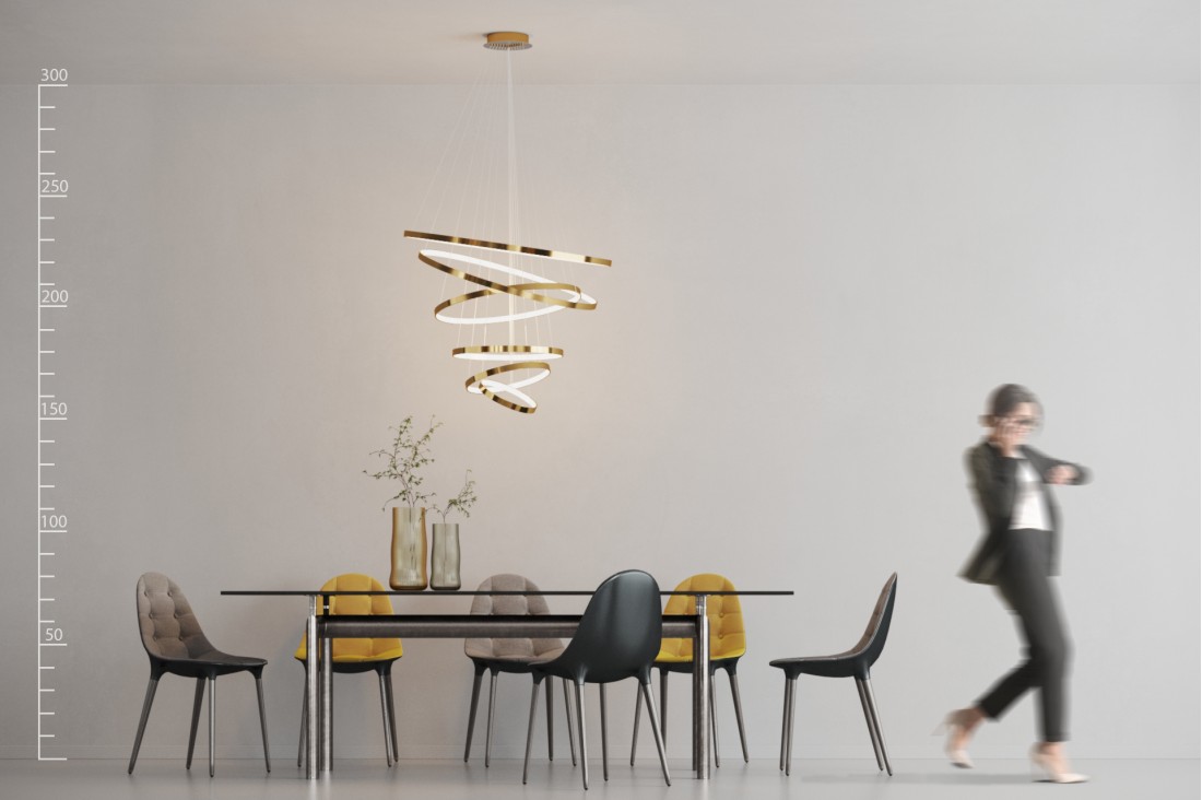 Lampa wisząca RING WHEEL 6 złota AZ2921 - Azzardo - obrazek 5