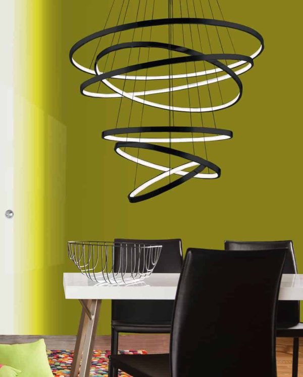 Lampa wisząca RING WHEEL 6 czarna DIMM AZ2923 - Azzardo