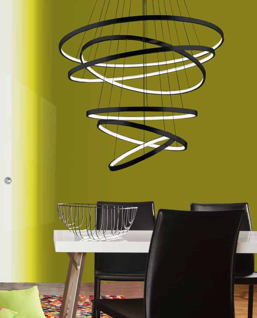 Lampa wisząca RING WHEEL 6 czarna DIMM AZ2923 - Azzardo