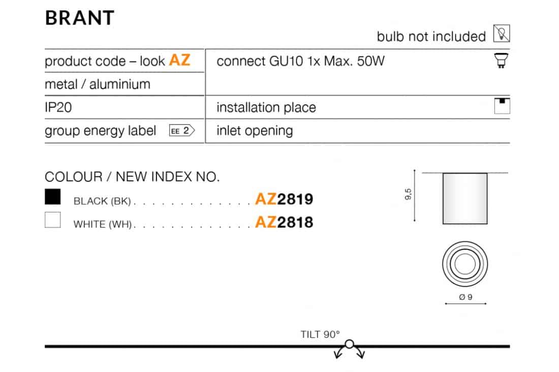 Lampa sufitowa Brant AZ2929 – Azzardo - obrazek 2