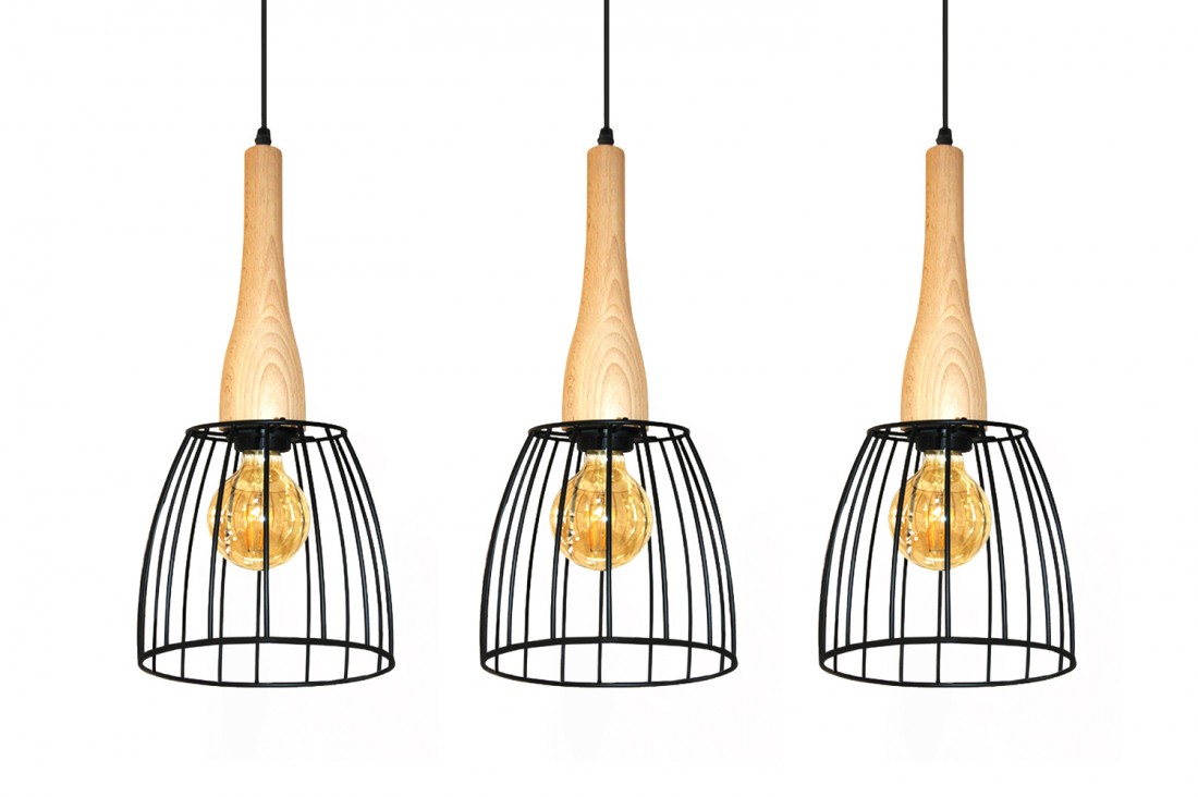 Lampa nad stół wisząca nowoczesna TERATA 3 czarna AZ2949 - Azzardo