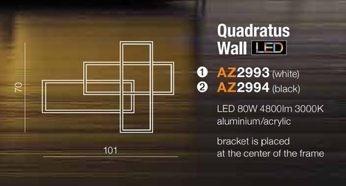 Kinkiet designerski QUADRATUS czarny AZ2994 - Azzardo - obrazek 2