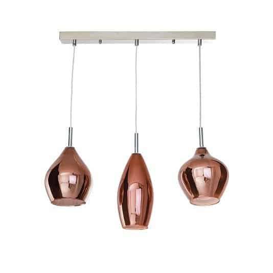 Lampa nad stół wisząca nowoczesna Amber Milano 3 miedziana AZ3078- AZzardo