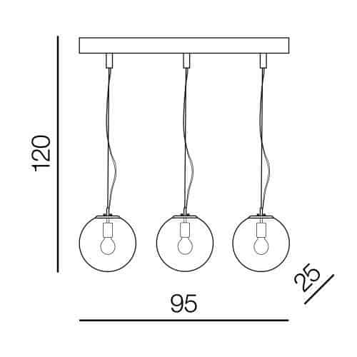 Lampa nad stół designerska wisząca Iris 3 chrom AZ3103 - Azzardo - obrazek 3