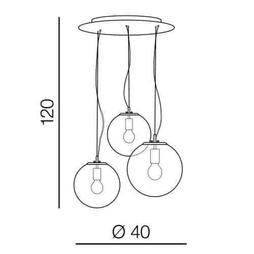 Lampa nad stół designerska wisząca Iris 3 chrom AZ3104 - Azzardo - obrazek 3