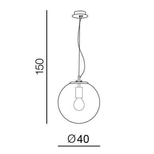 Lampa designerska wisząca Iris 40 chrom AZ3107 - Azzardo - obrazek 4