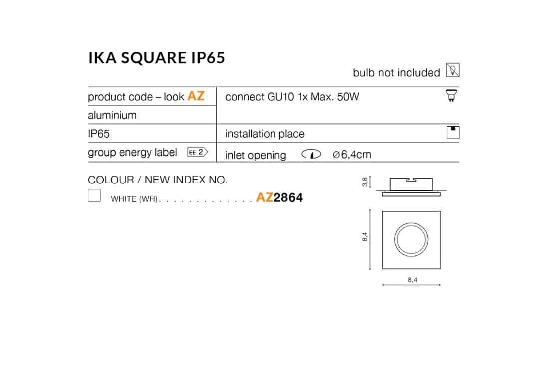 Oprawa do wbudowania Ika Square IP65 AZ4230 - Azzardo - obrazek 2