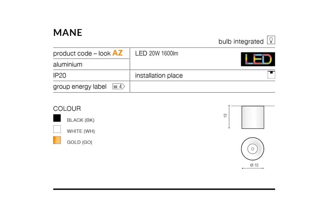 Oprawa sufitowa Mane 20W DIMM AZ4327 - Azzardo - obrazek 4