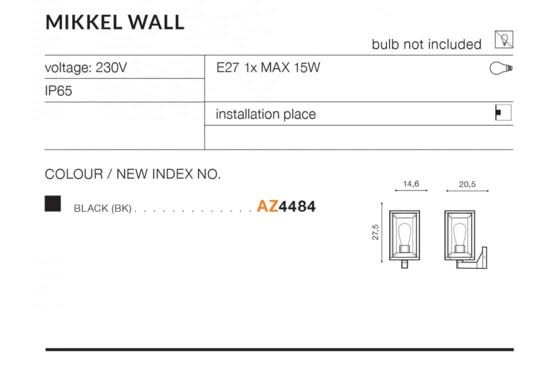 Kinkiet zewnętrzny Mikkel Wall AZ4484 – Azzardo - obrazek 4