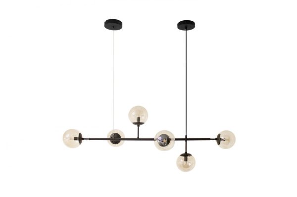 Lampa wisząca szklane kule dymione czarna Helios 6 AZ4698 - Azzardo