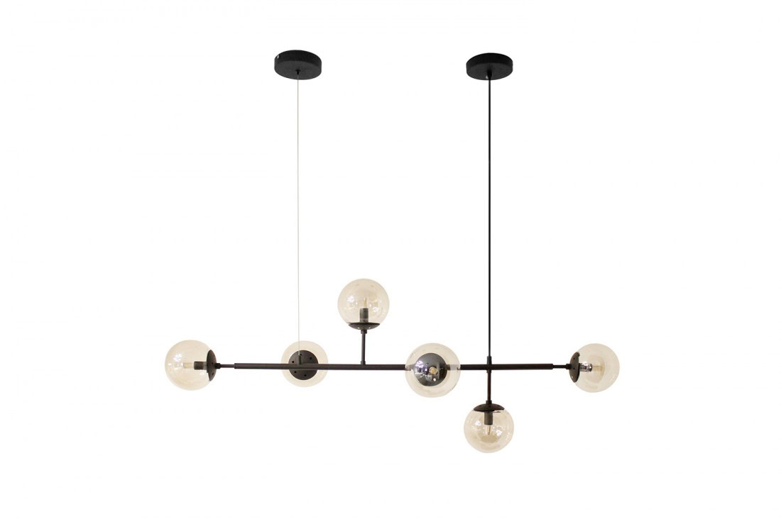 Lampa wisząca szklane kule dymione czarna Helios 6 AZ4698 - Azzardo