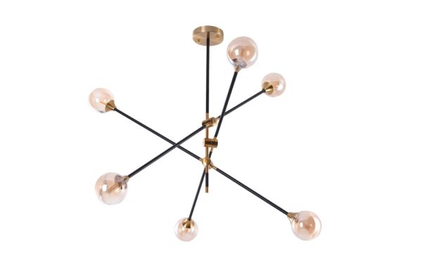 Lampa wisząca stylowa czarno-złota SOLEN 6 AZ4700 – Azzardo