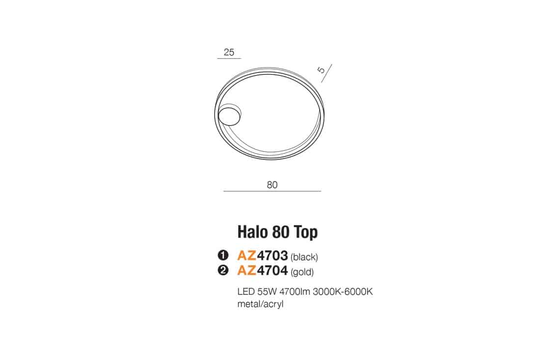 Lampa sufitowa designerska Plafon designerski Ring Halo 80 AZ4703 - Azzardo - obrazek 3