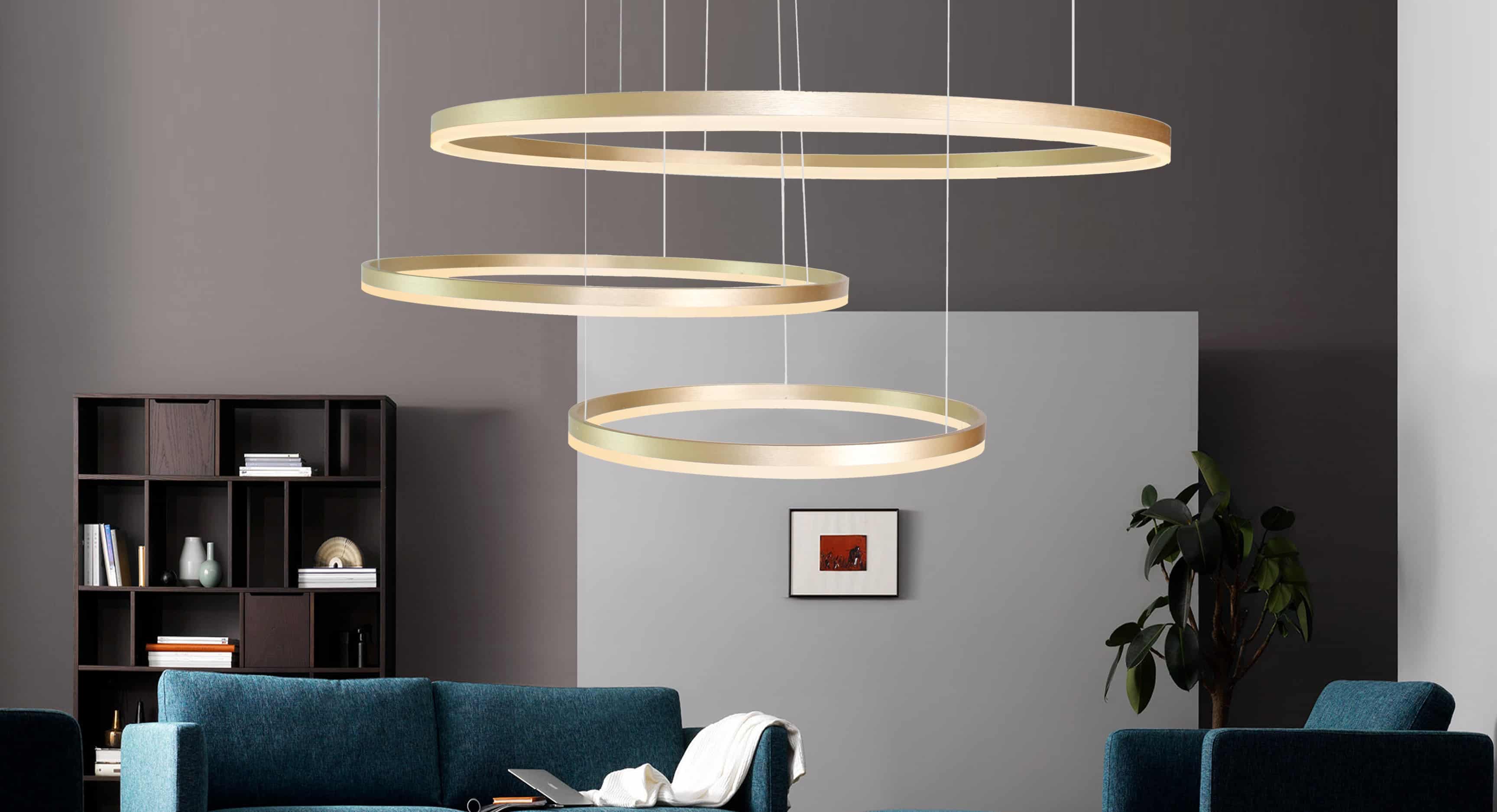 Lampa wisząca okręgi LED złota RING Halo 100+80+60 AZ4708 - Azzardo
