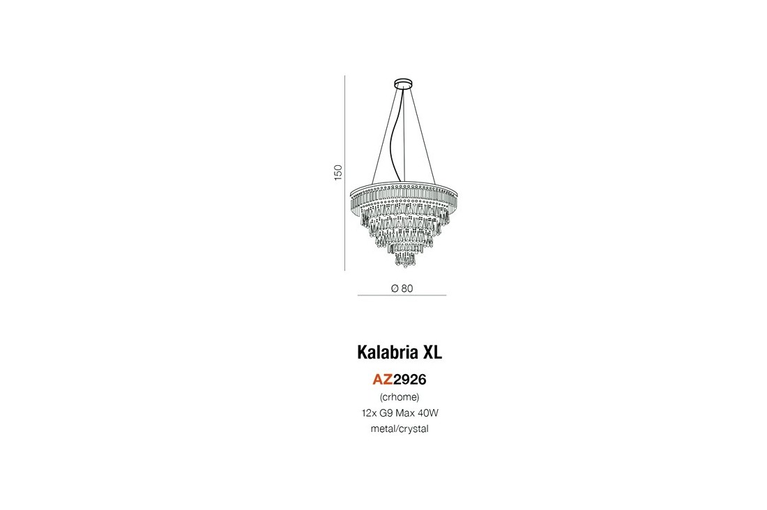 Lampa kryształowa wisząca KALABRIA XL GO AZ4905 - AZzardo - obrazek 3