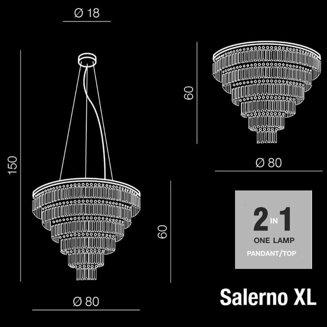 Lampa kryształowa wisząca/sufitowa SALERNO XL GO AZ4906 - AZzardo - obrazek 5