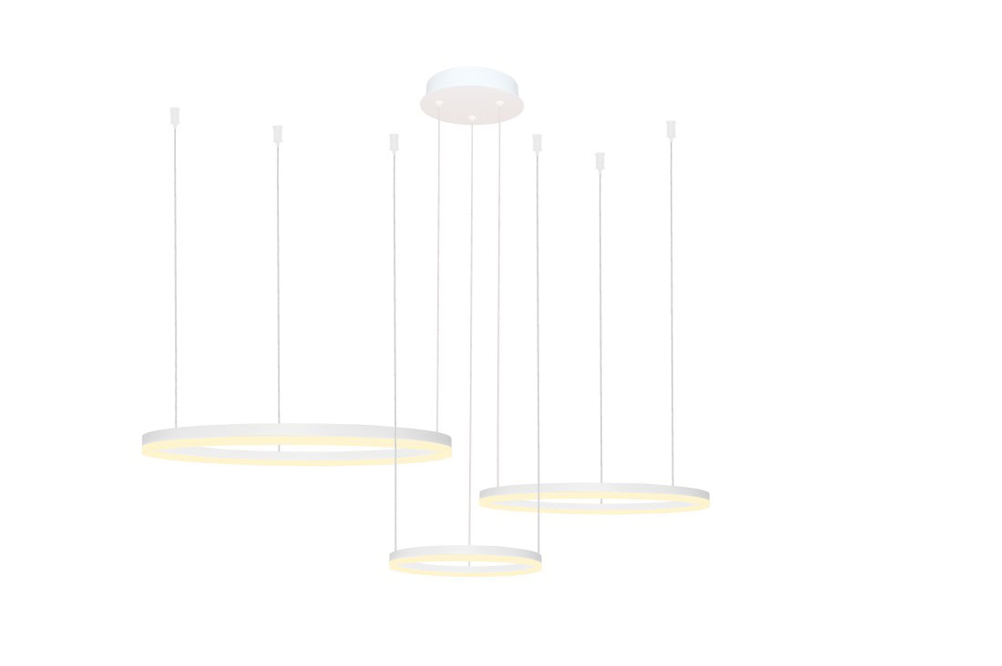 Lampa wisząca na pilota do salonu RING HALO biała 80+60+40 CCT WH AZ4971 - AZzardo