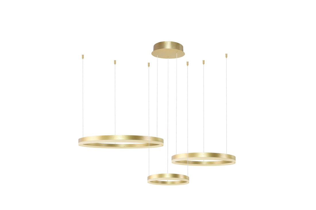 Lampa wisząca na pilota do salonu RING HALO złota 80+60+40 CCT GO AZ4973 - AZzardo