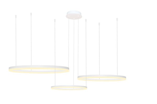 Lampa wisząca na pilota 3 okręgi RING HALO 100+80+60 CCT WH AZ4974 - AZzardo