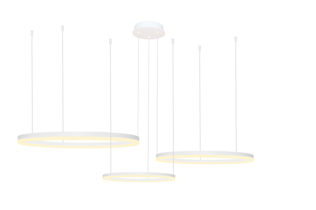 Lampa wisząca na pilota 3 okręgi RING HALO 100+80+60 CCT WH AZ4974 - AZzardo