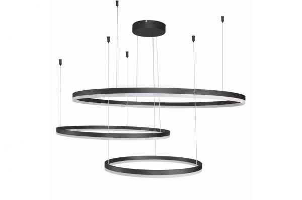 Lampa wisząca na pilota 3 okręgi RING HALO 100+80+60 CCT BK AZ4975 - AZzardo