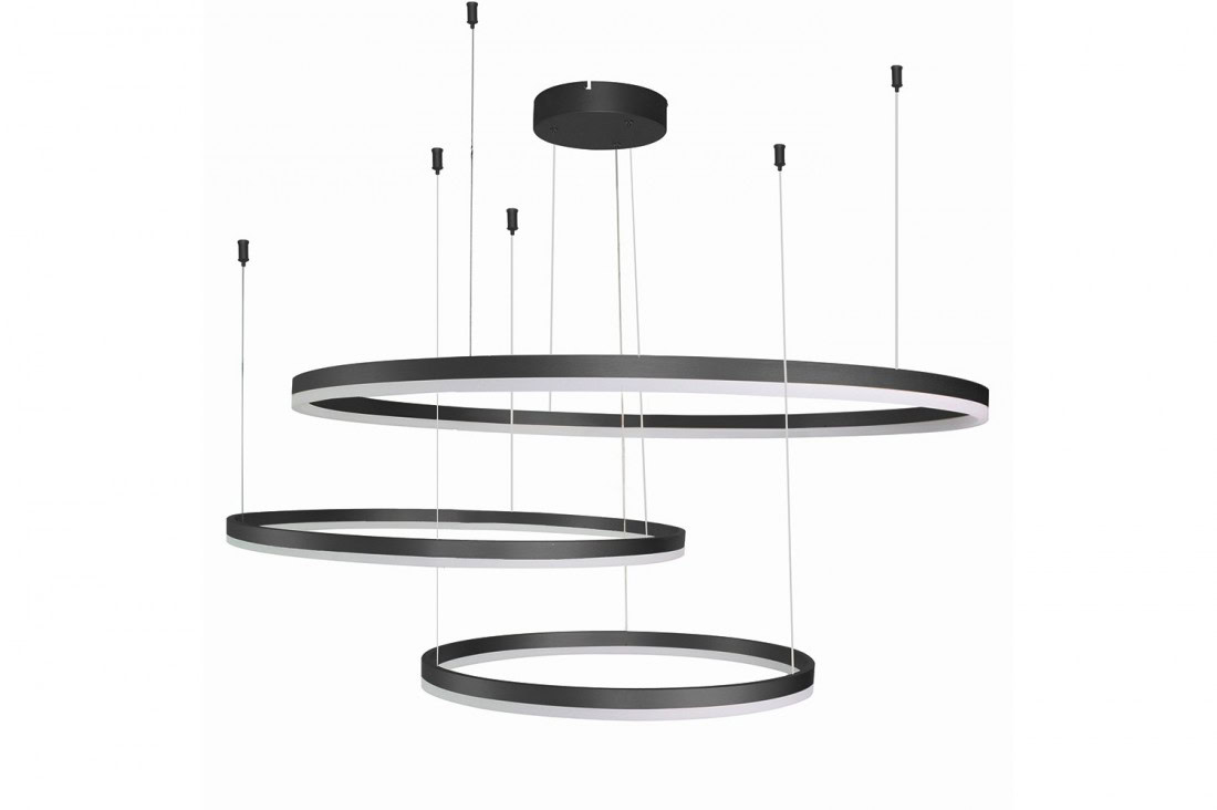 Lampa wisząca na pilota 3 okręgi RING HALO 100+80+60 CCT BK AZ4975 - AZzardo
