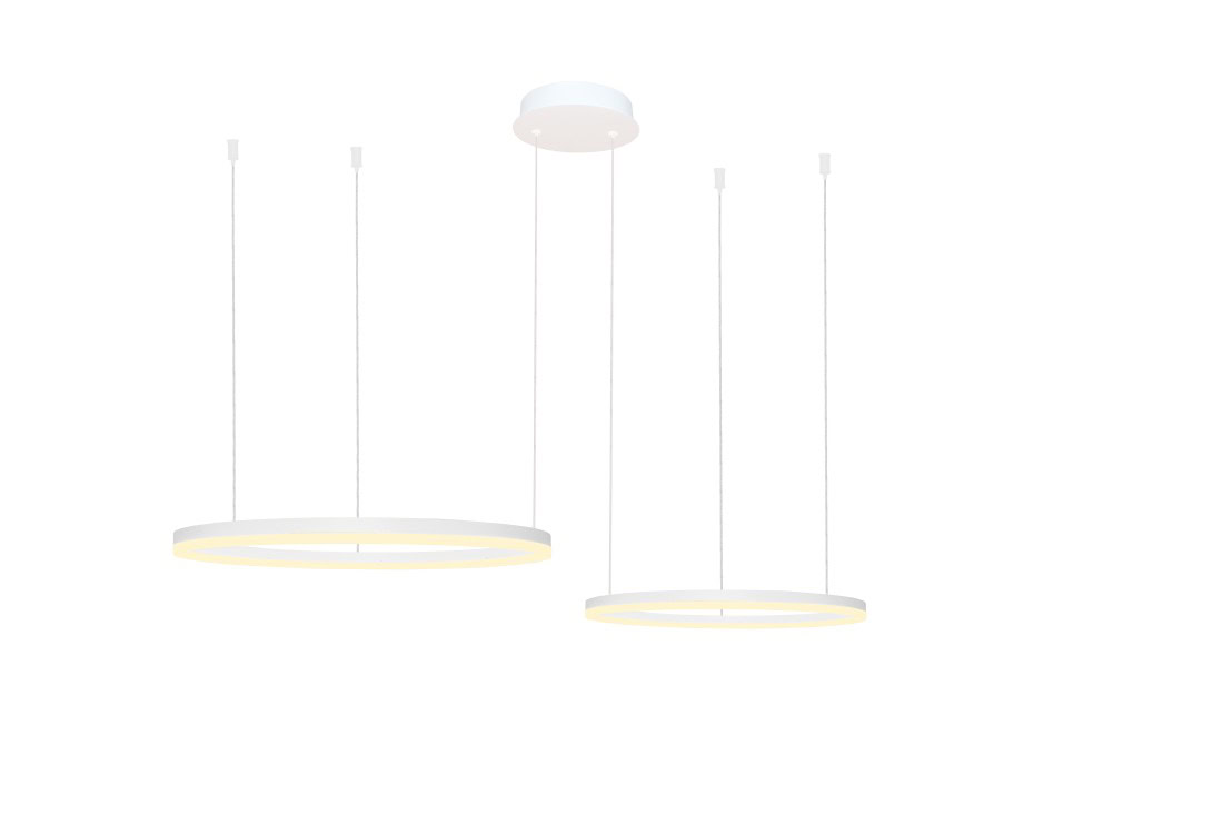 Lampa wisząca na pilota 2 okręgi RING HALO 80+60 CCT WH AZ4977 - AZzardo