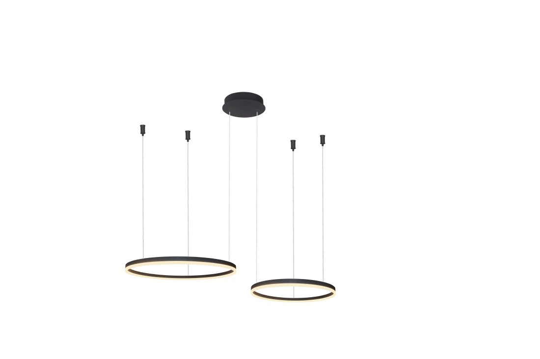 Lampa wisząca na pilota 2 okręgi RING HALO 80+60 CCT BK AZ4978 - AZzardo