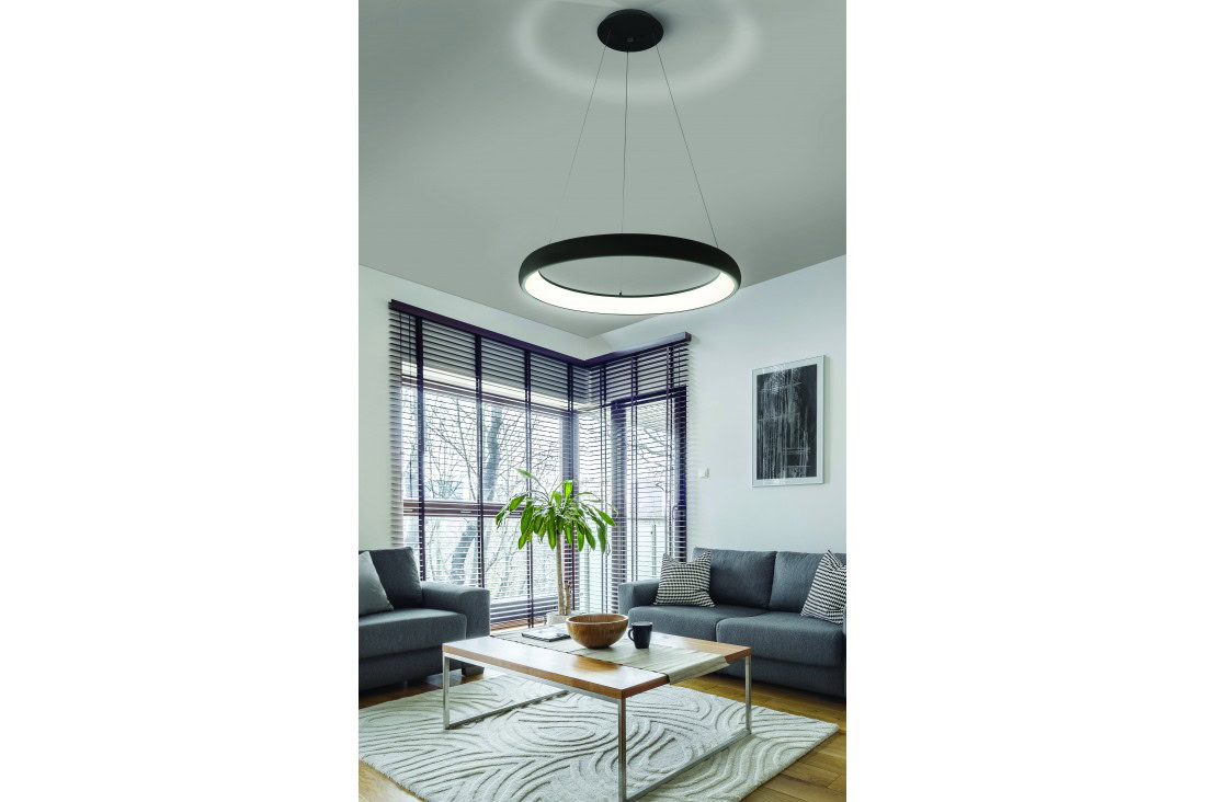 Lampa wisząca na pilota RING ANTONIO PENDANT 41 CCT BK AZ5060 - AZzardo