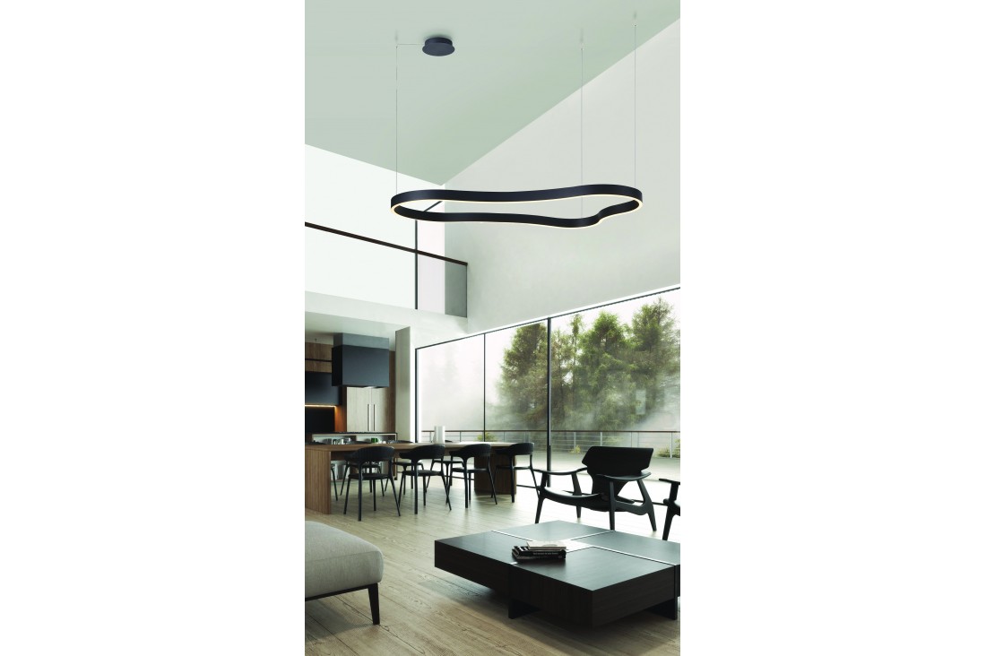 Duża designerska lampa wisząca do salonu MIRABELLA 120 3000K DIMM BK AZ5093 - AZzardo