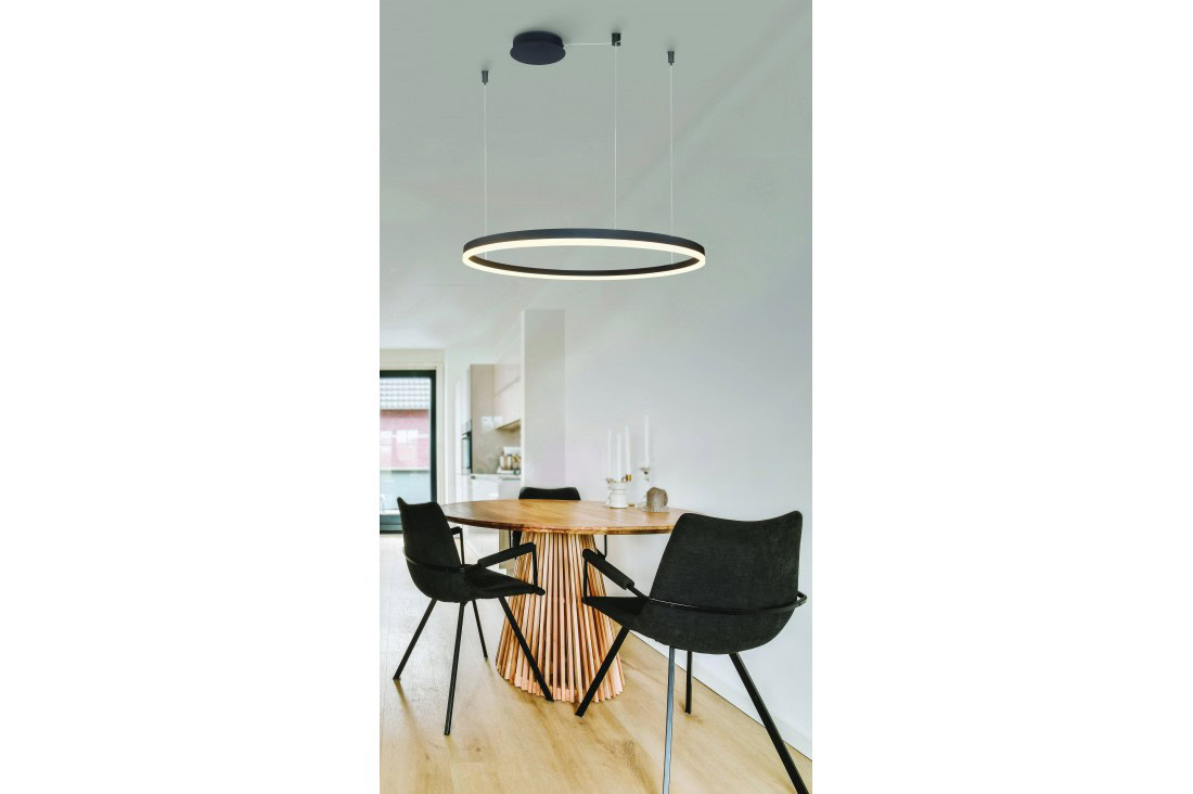 Lampa wisząca na pilota czarna RING HALO 150 CCT BK AZ5347 - AZzardo