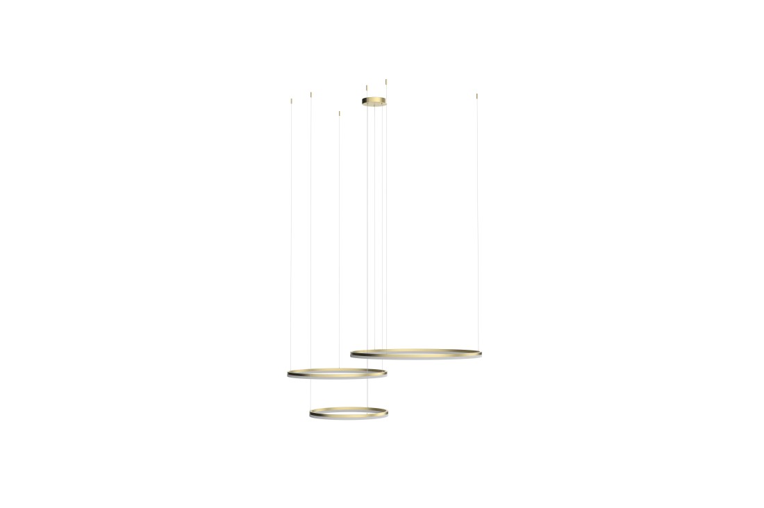 Lampa wisząca na pilota złota RING HALO 120+100+80 CCT GO AZ5350 - AZzardo