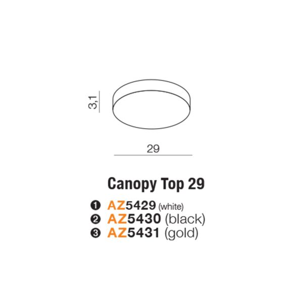 Podsufitka CANOPY TOP 29CM BK - AZ5430 - Azzardo