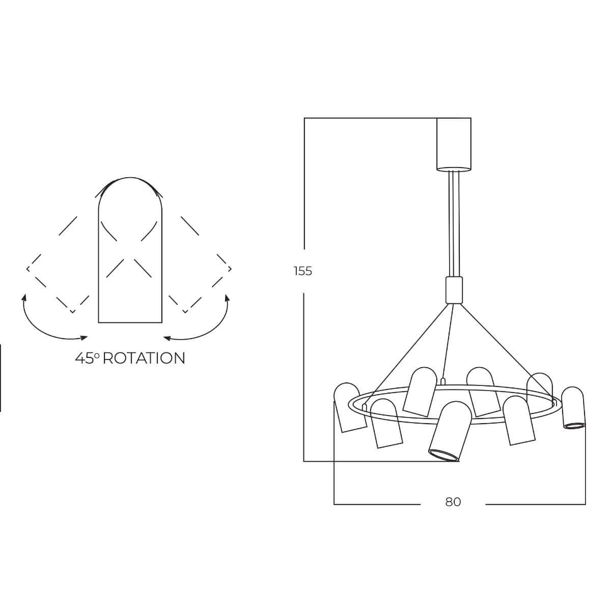 Lampa wisząca VIVI 8 czarno/złota AZ5731 - AZzardo - obrazek 2