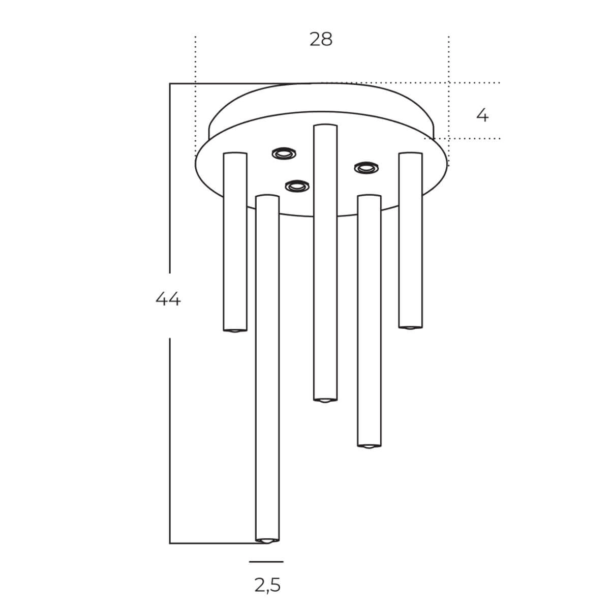 Lampa sufitowa ILIOS 5 3-STEP DIMM czarna AZ5750 - AZzardo - obrazek 2
