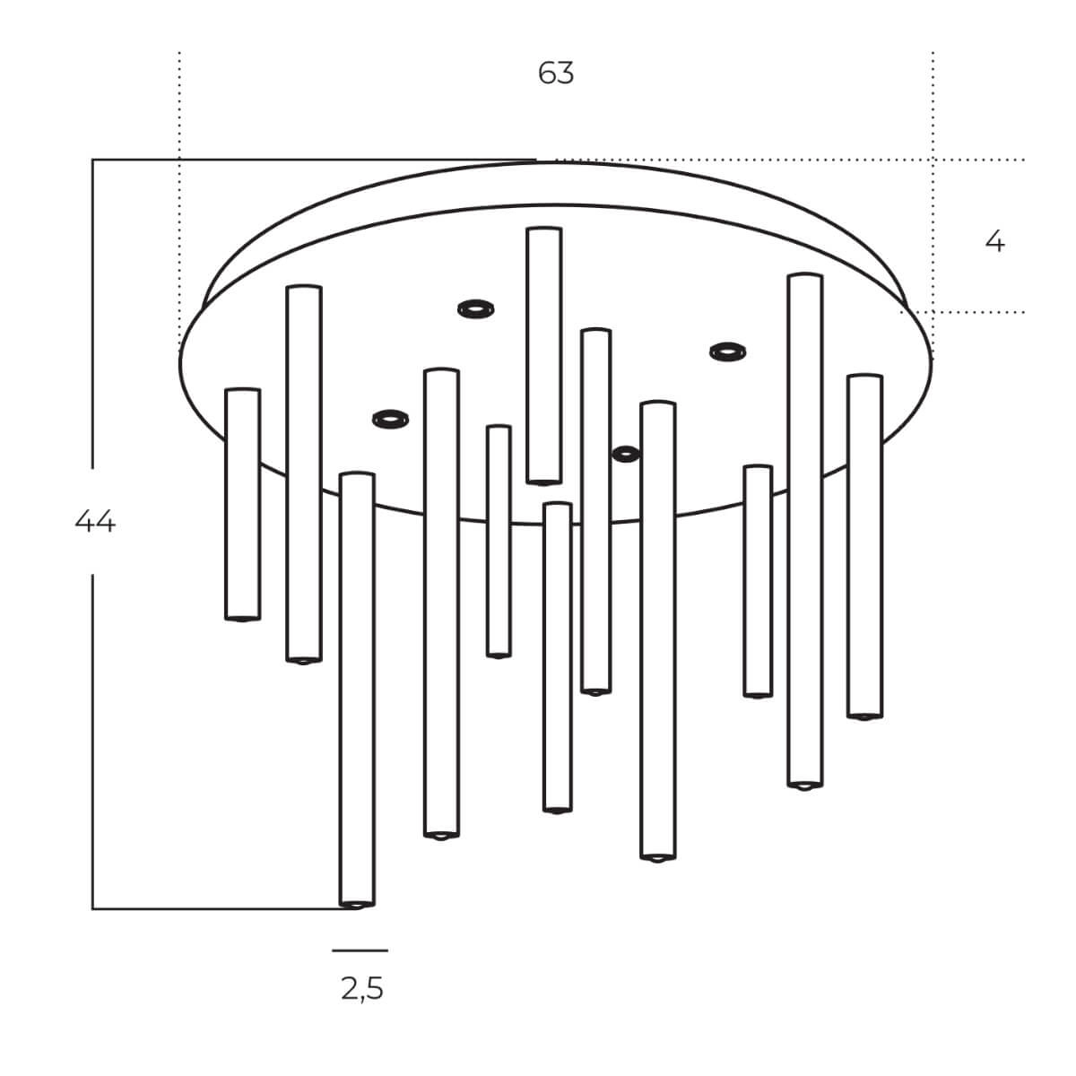 Lampa sufitowa ILIOS 12 3-STEP DIMM złota AZ5754 - AZzardo - obrazek 2
