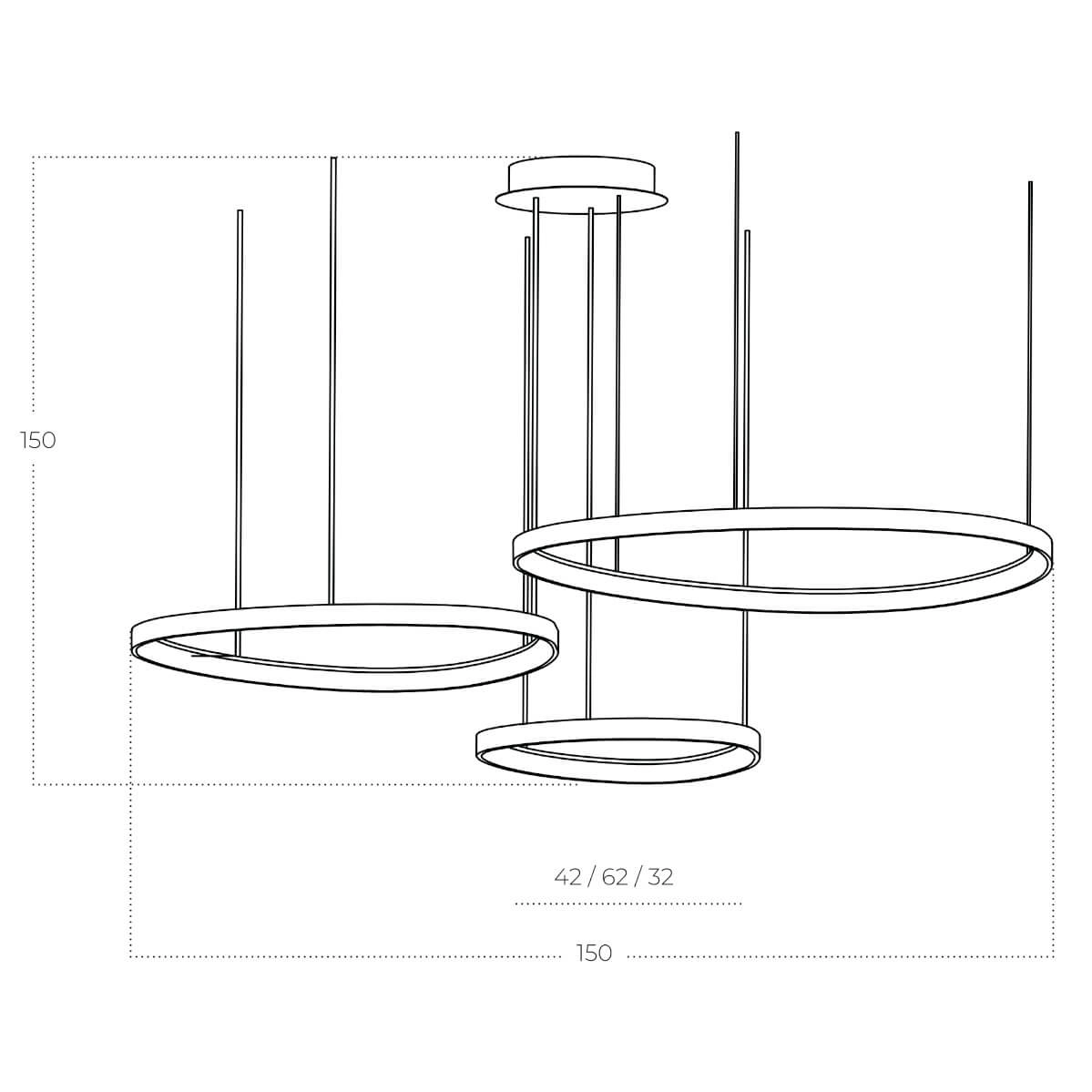 Lampa wisząca AMANDA 42+62+82 CCT 3-STEP DIMM czarna AZ5774 - AZzardo - obrazek 3