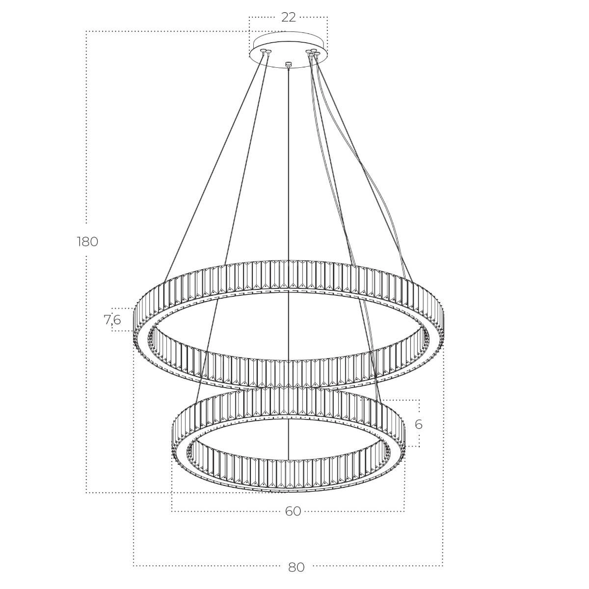 Lampa wisząca SPARK 60+80 DIMM złota AZ5792 - AZzardo - obrazek 4