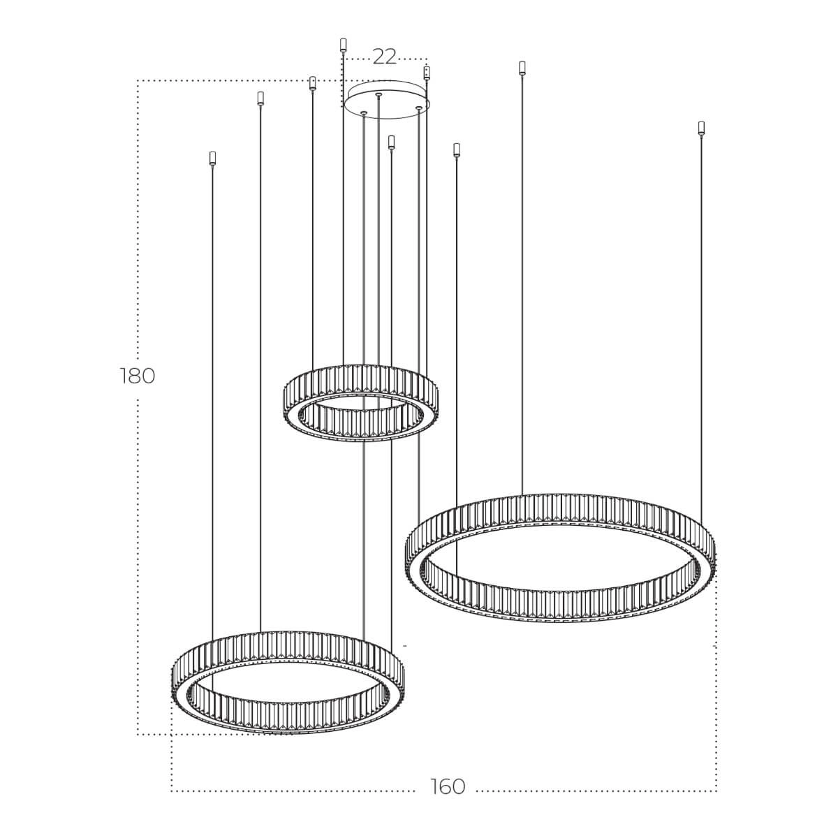 Lampa wisząca SPARK 40+60+80 DIMM złota AZ5794 - AZzardo - obrazek 4