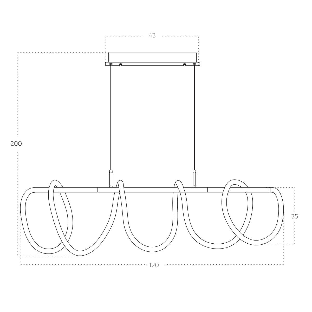 Lampa wisząca LED 3000K 75W ZIGZAK czarna AZ5827 - AZzardo - obrazek 4