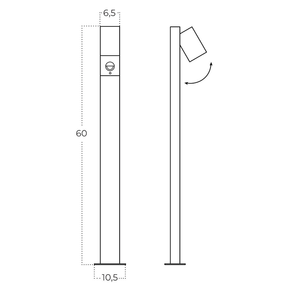 Słupek ogrodowy SVAN SENSOR IP54 BK AZ5860 - AZzardo - obrazek 2