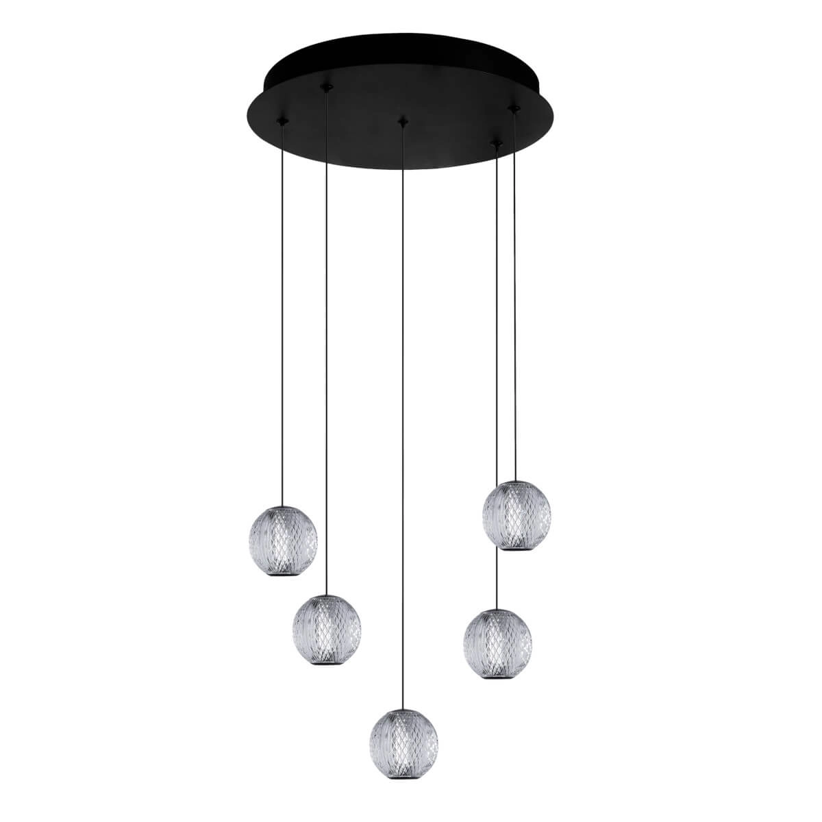 Lampa wisząca szklane klosze LED 3000K EDEM 5 czarna AZ6017 - AZzardo